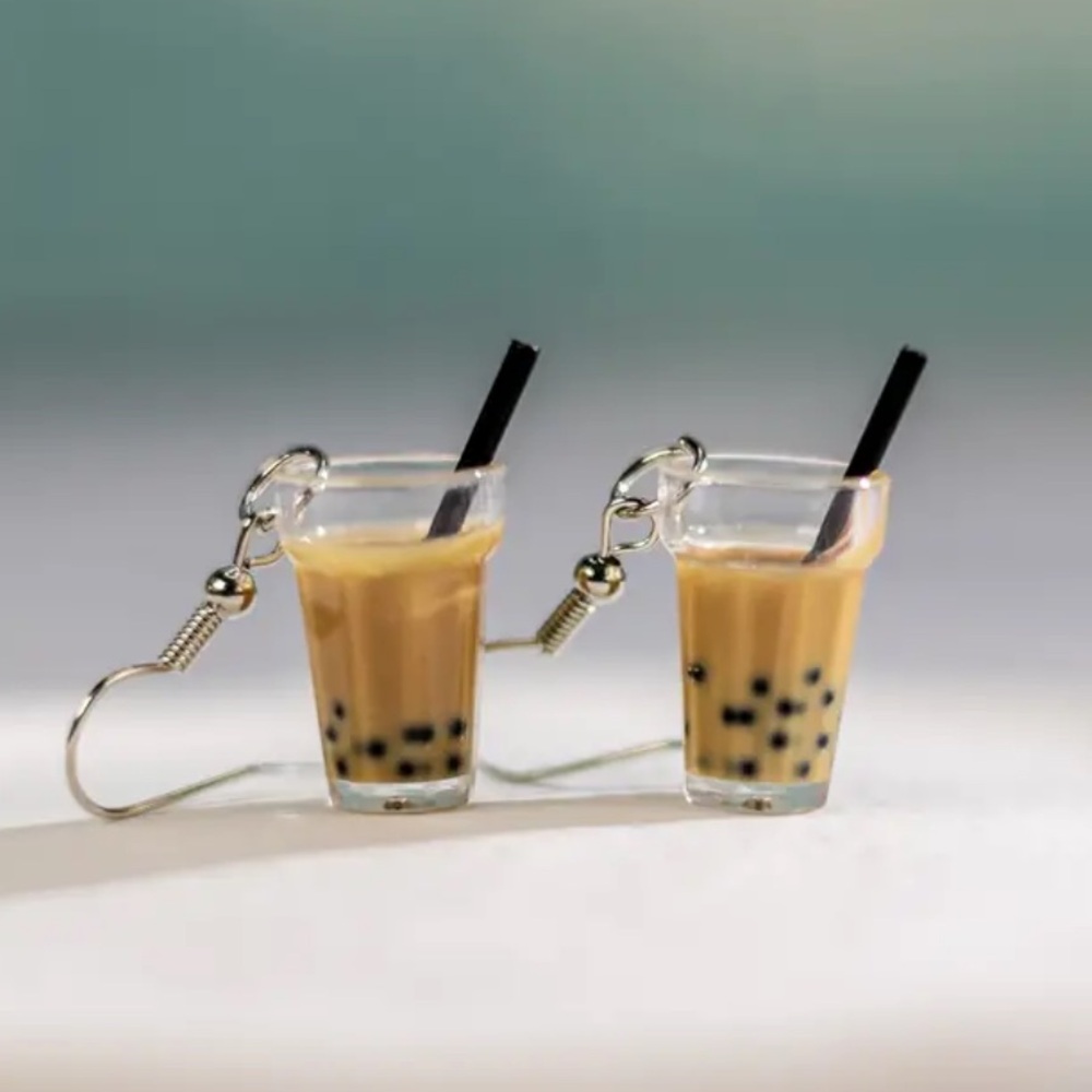 NWT Novelty Iced Coffee Boba Tea Earrings
